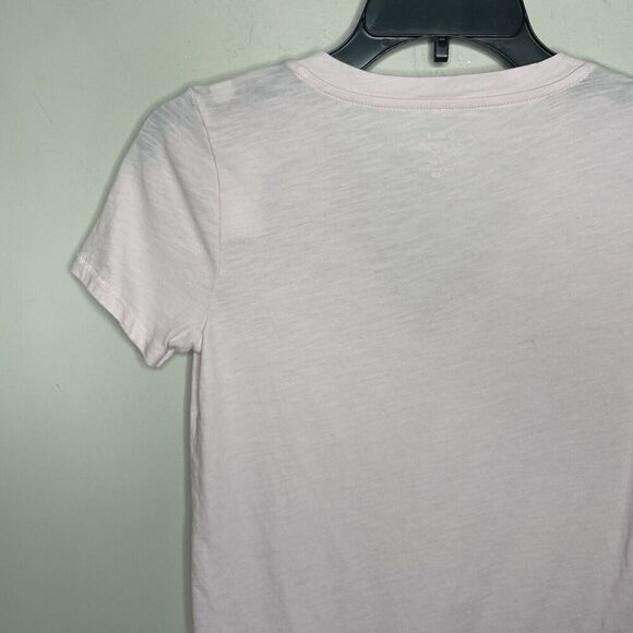 J.CREW Top Womens XS Pink Slub Cotton V-Neck Tee NEW Slim-Fit H5967 - Picture 9 of 14